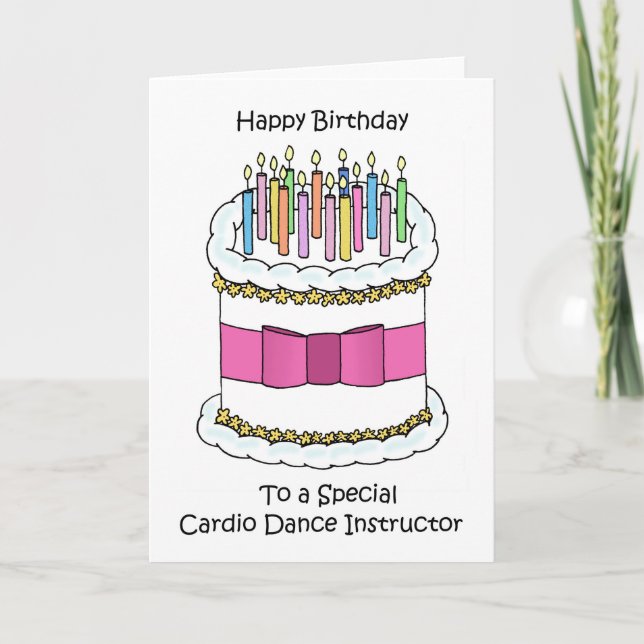 Grattis på födelsedagen Cardio Dance Instructor. Kort (Framsida)