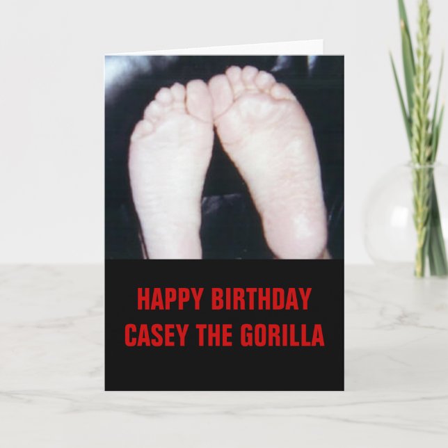 GRATTIS PÅ FÖDELSEDAGEN CASEY THE GORILLA KORT (Framsida)