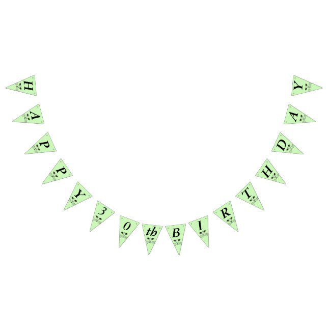 Grattis på födelsedagen Cat Ansikte Bright Grönt ö Vimplar (Alla)