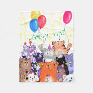 Grattis på födelsedagen Cat Baby Fleece Blanket