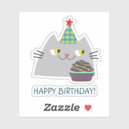 Grattis på födelsedagen Cat Klistermärken