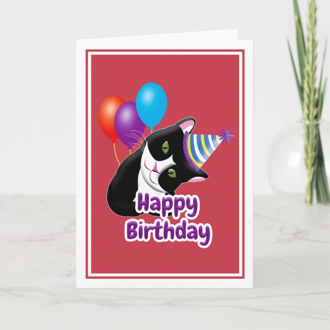 Grattis på födelsedagen Cat Kort (Framsida)