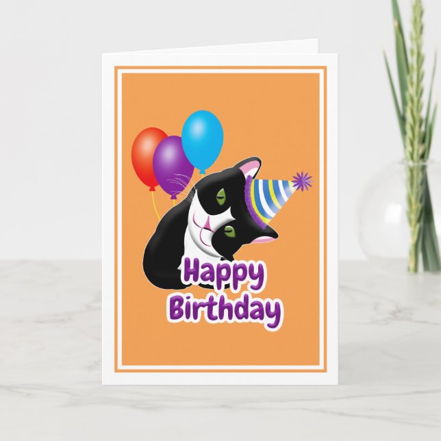 Grattis på födelsedagen Cat Kort (Framsida)