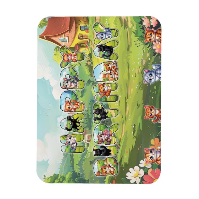 Grattis på födelsedagen Cat Magnet for Cat Lovers (Vertikal)