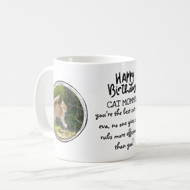 Grattis på födelsedagen CAT Mamma - LÄGG TILL 2 FO Kaffemugg (Framsida vänster)