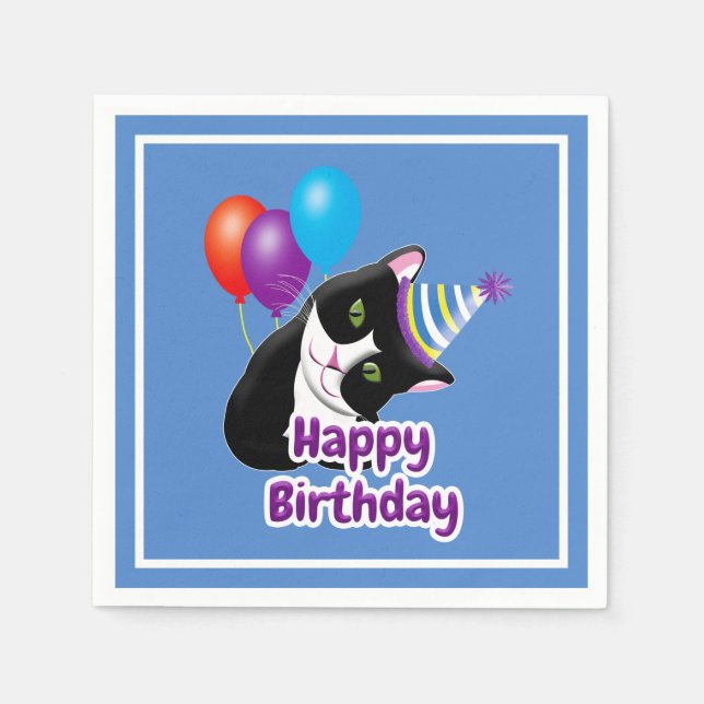 Grattis på födelsedagen Cat Pappersservett (Framsidan)