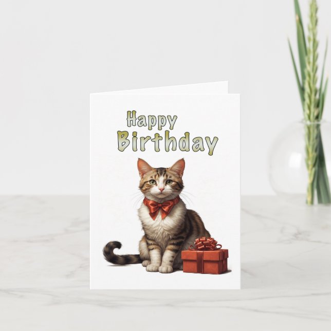 grattis på födelsedagen cat tack kort (Framsida)