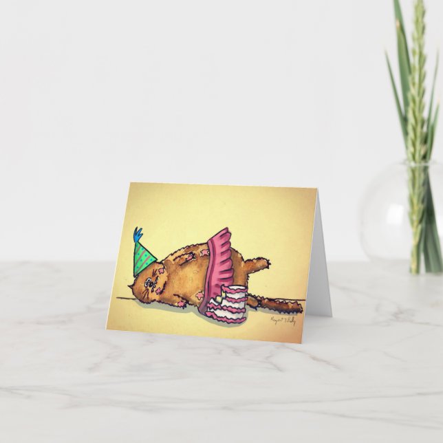 Grattis på födelsedagen cat tack kort (Framsida)