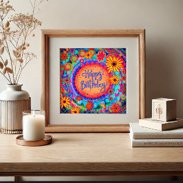Grattis på födelsedagen Celebrate Colorful Roligt  Poster