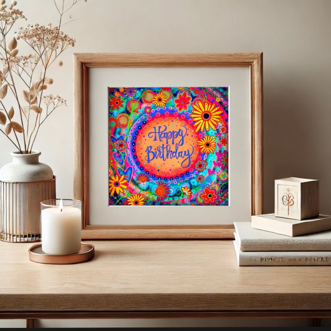 Grattis på födelsedagen Celebrate Colorful Roligt  Poster (Skapare uppladdad)