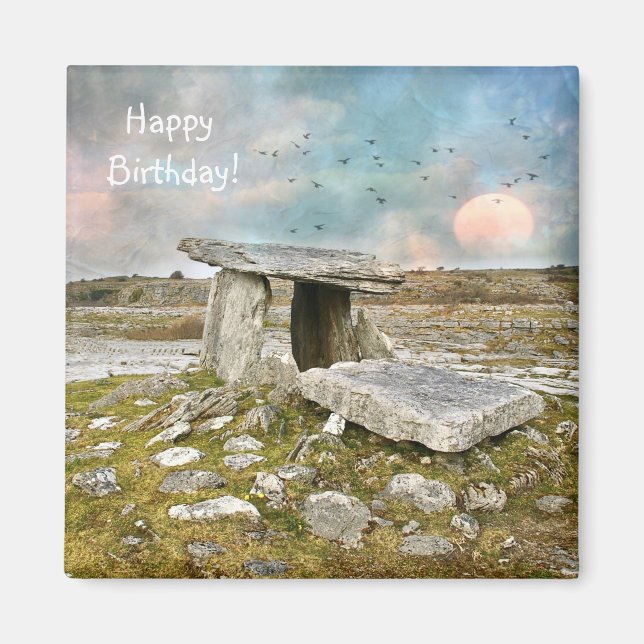 Grattis på födelsedagen Celtic Ruins Magnet (Framsidan)