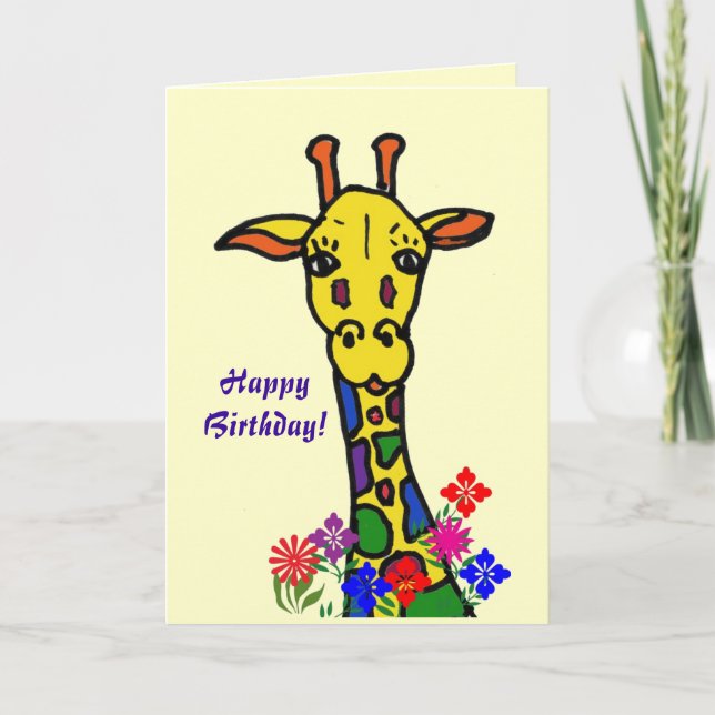 Grattis på födelsedagen CG! Giraff Kort (Framsida)