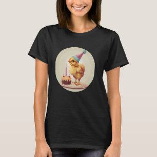 Grattis på födelsedagen Chick med födelsemössa för T Shirt