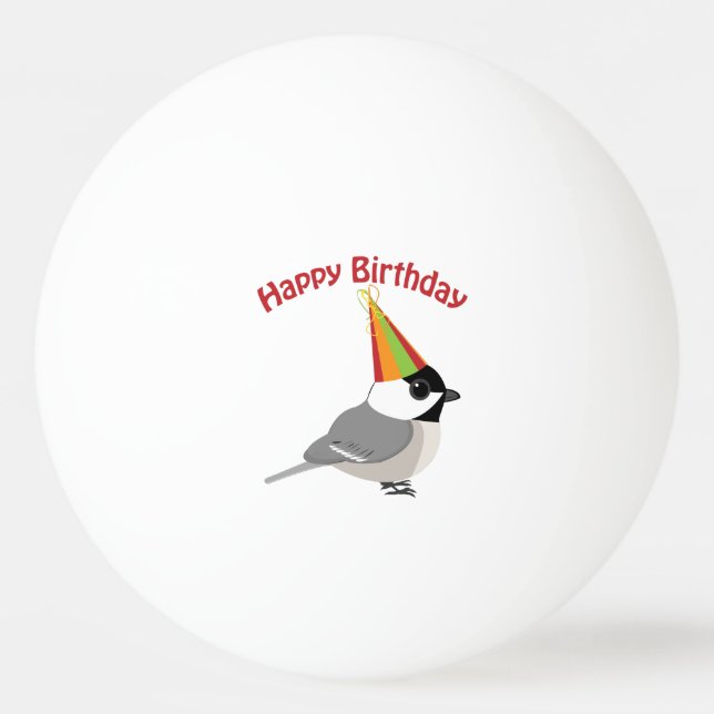 Grattis på födelsedagen Chickadee Pingisboll (Framsidan)