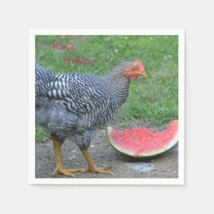 Grattis på födelsedagen Chicken Kärlek Watermelon Pappersservett