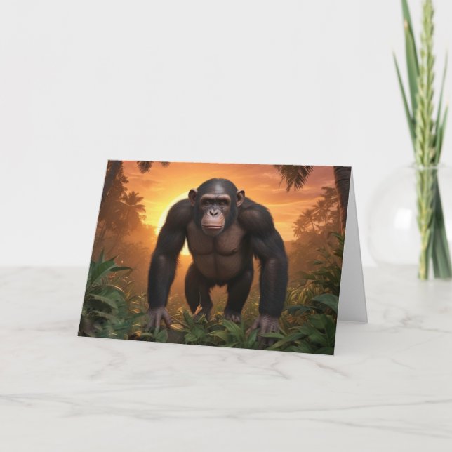 Grattis på födelsedagen Chimp Kort (Framsida)
