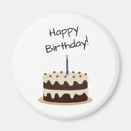 Grattis på födelsedagen Chocolate och Vanilla Cake Magnet