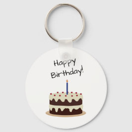 Grattis på födelsedagen Chocolate och Vanilla Cake Nyckelring