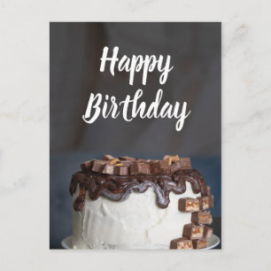Grattis på födelsedagen chokladtårta vykort