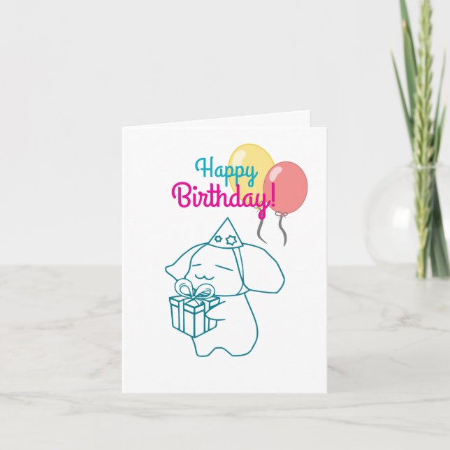 Grattis på födelsedagen Chomochi Bunny Kort (Framsida)