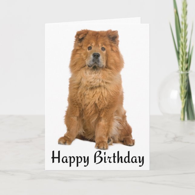 Grattis på födelsedagen Chow Chow Puppy Hund Kort (Framsida)