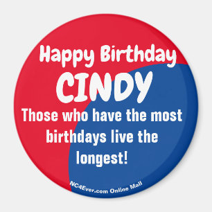 Grattis på födelsedagen CINDY Magnet