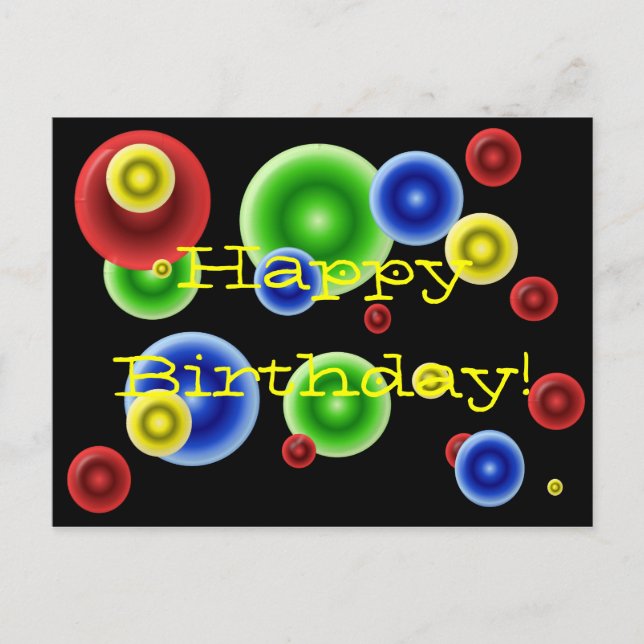 Grattis på födelsedagen Circles Vykort (Framsida)