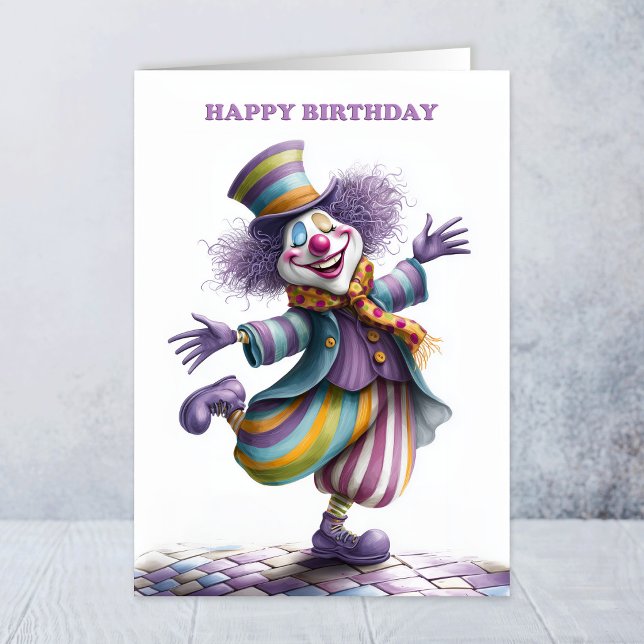 Grattis på födelsedagen Cirkusclown gratulationsko Kort (Skapare uppladdad)