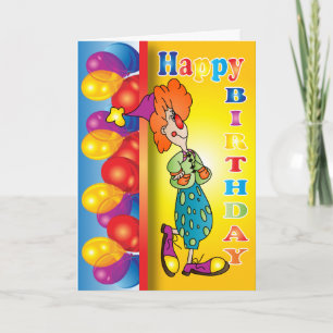 Grattis på födelsedagen Clown Kort