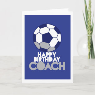 Grattis på födelsedagen COACH med fotboll Kort