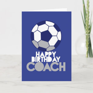 Grattis på födelsedagen COACH med fotboll Kort