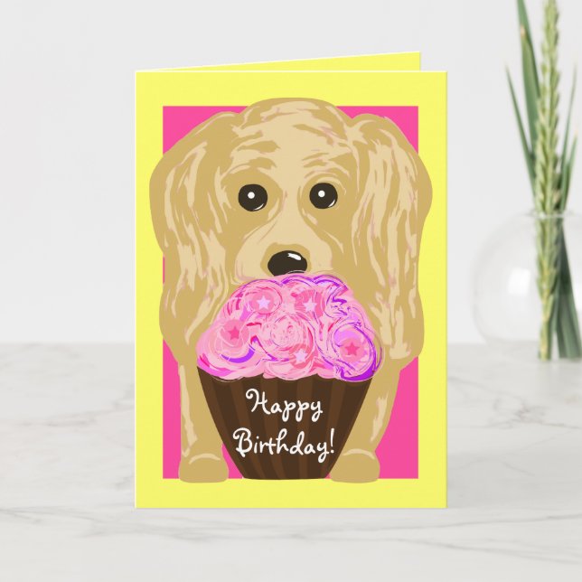 Grattis på födelsedagen! Cocker Spain Art Card Kort (Framsida)