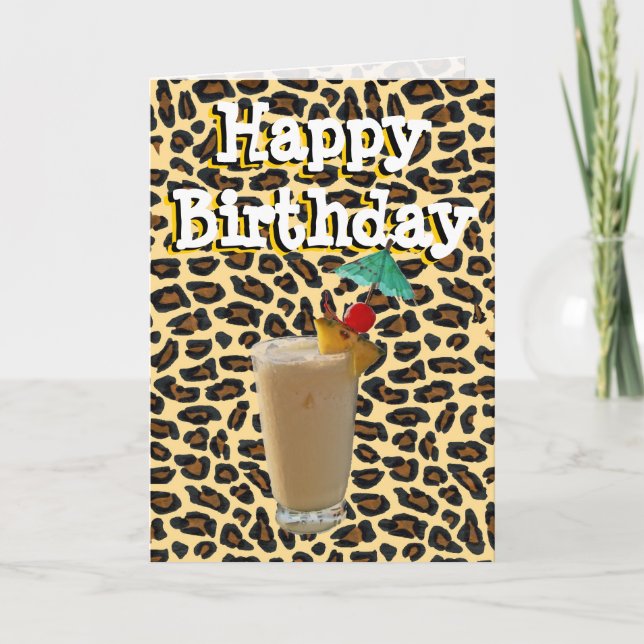 Grattis på födelsedagen Cocktail Toast Kort (Framsida)