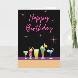 Grattis på födelsedagen - Cocktails Kort