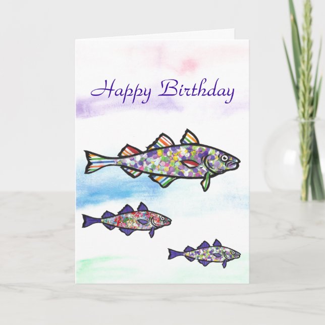 Grattis på födelsedagen Cod Kort (Framsida)