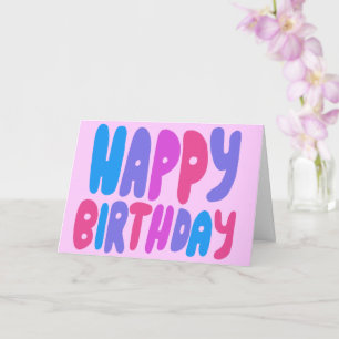 GRATTIS PÅ FÖDELSEDAGEN Colorful Bubble Brev ANPAS Kort