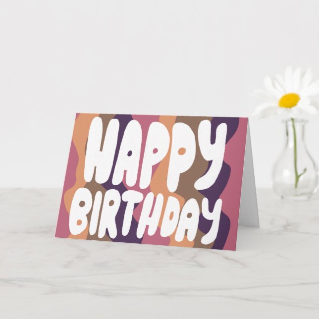 GRATTIS PÅ FÖDELSEDAGEN Colorful Bubble Brev ANPAS Kort (Liten växt)