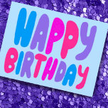 GRATTIS PÅ FÖDELSEDAGEN Colorful Bubble Brev ANPAS Vykort<br><div class="desc">Hand skapade kort åt dig! Anpassa med egen text eller ändra färg. Kolla min butik för mycket mer färg och design eller säg till mig om du vill ha något anpassningsbar!</div>