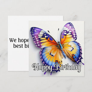 Grattis på födelsedagen Colorful Butterfly Artwork