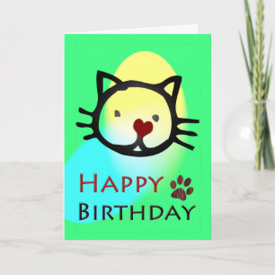 Grattis på födelsedagen Colorful Cats Tassar Kort