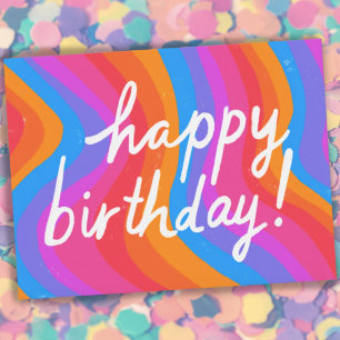 GRATTIS PÅ FÖDELSEDAGEN Colorful Coola & Roligt Ra Vykort
