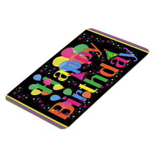 Grattis på födelsedagen Colorful Firande Magnet