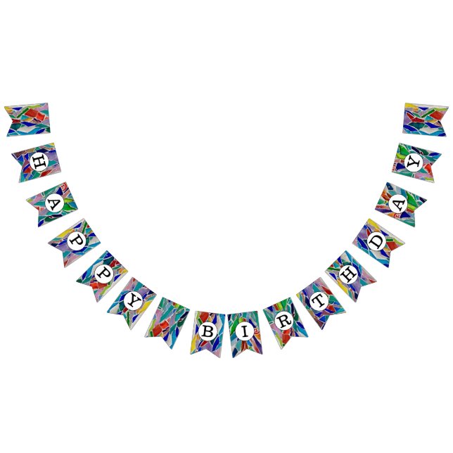 grattis på födelsedagen Colorful Vimplar (Alla)