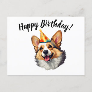 Grattis på födelsedagen cone Corgi Vykort