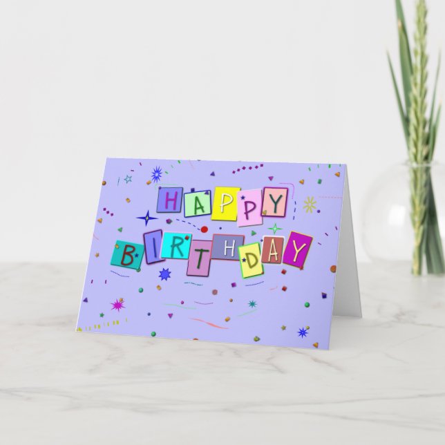 Grattis på födelsedagen Confetti Kort (Framsida)