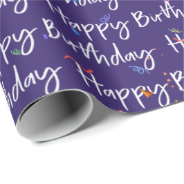 Grattis på födelsedagen Confetti på Lila Presentpapper