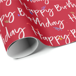 Grattis på födelsedagen Confetti på Röd Presentpapper