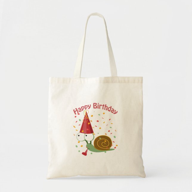 Grattis på födelsedagen! Confetti Snigel Tygkasse (Framsidan)