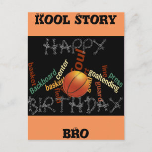 GRATTIS PÅ FÖDELSEDAGEN Cool Story Bro Basketball Vykort