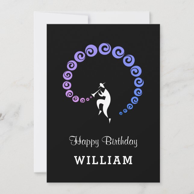 Grattis på födelsedagen Coola Jazz Musician Blue L (Framsida)